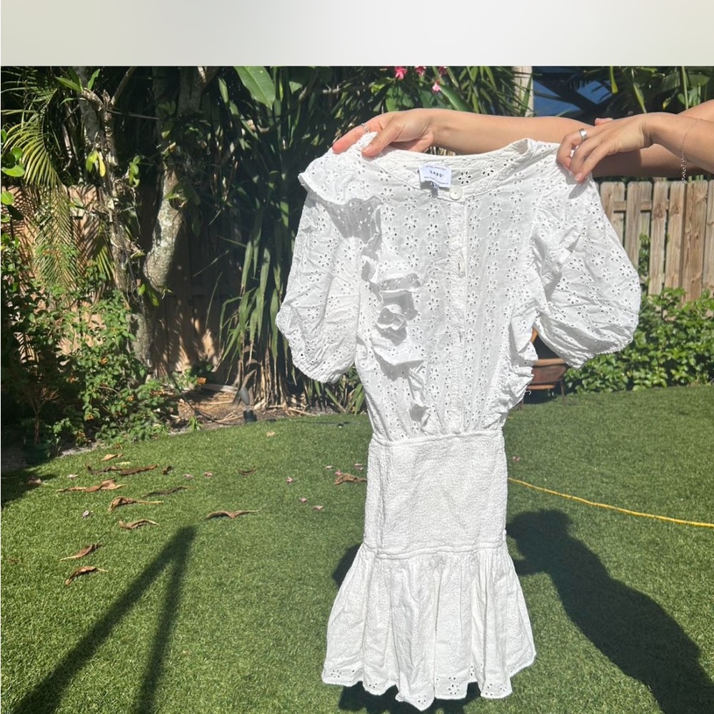 Sabo Skirt White Eyelet Mini Dress